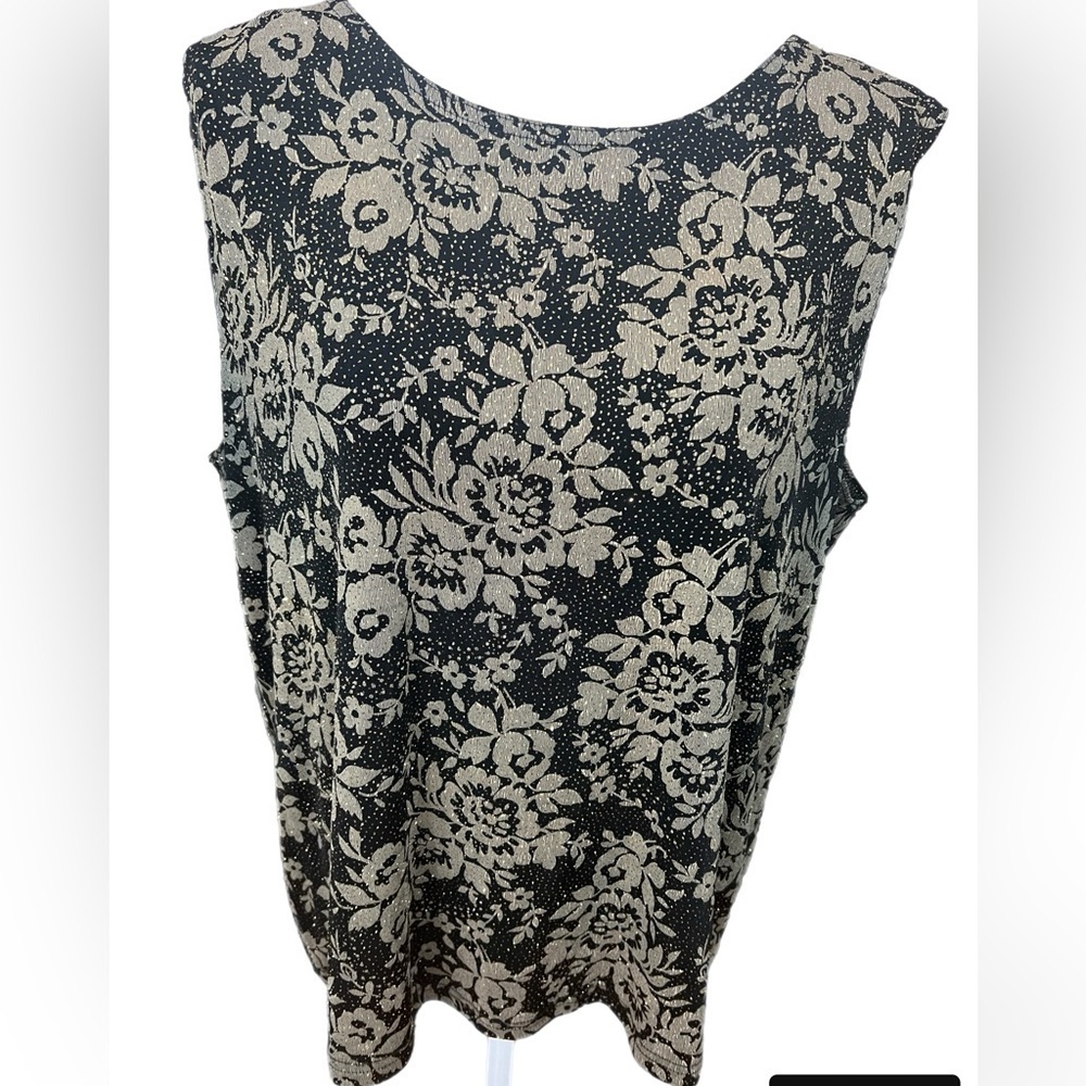 JKLA Black/brown Gold Glitter Tank Size 1X